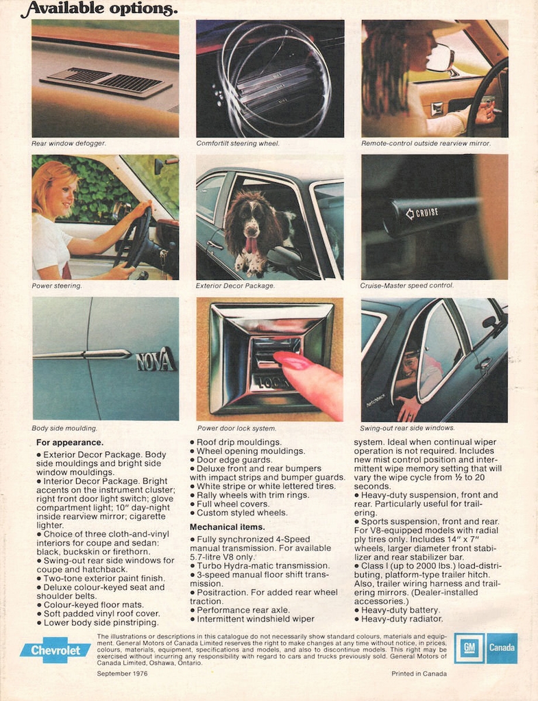 1977 Chevrolet Nova Canadian Brochure Page 8
